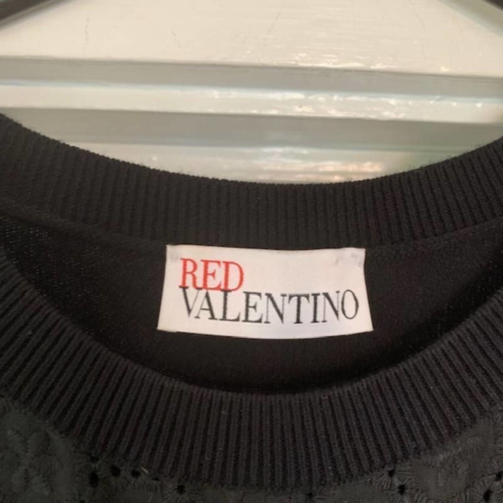 Red Valentino Black Short Sleeve Dress Size Small Ruffle Detail - Picture 2 of 8